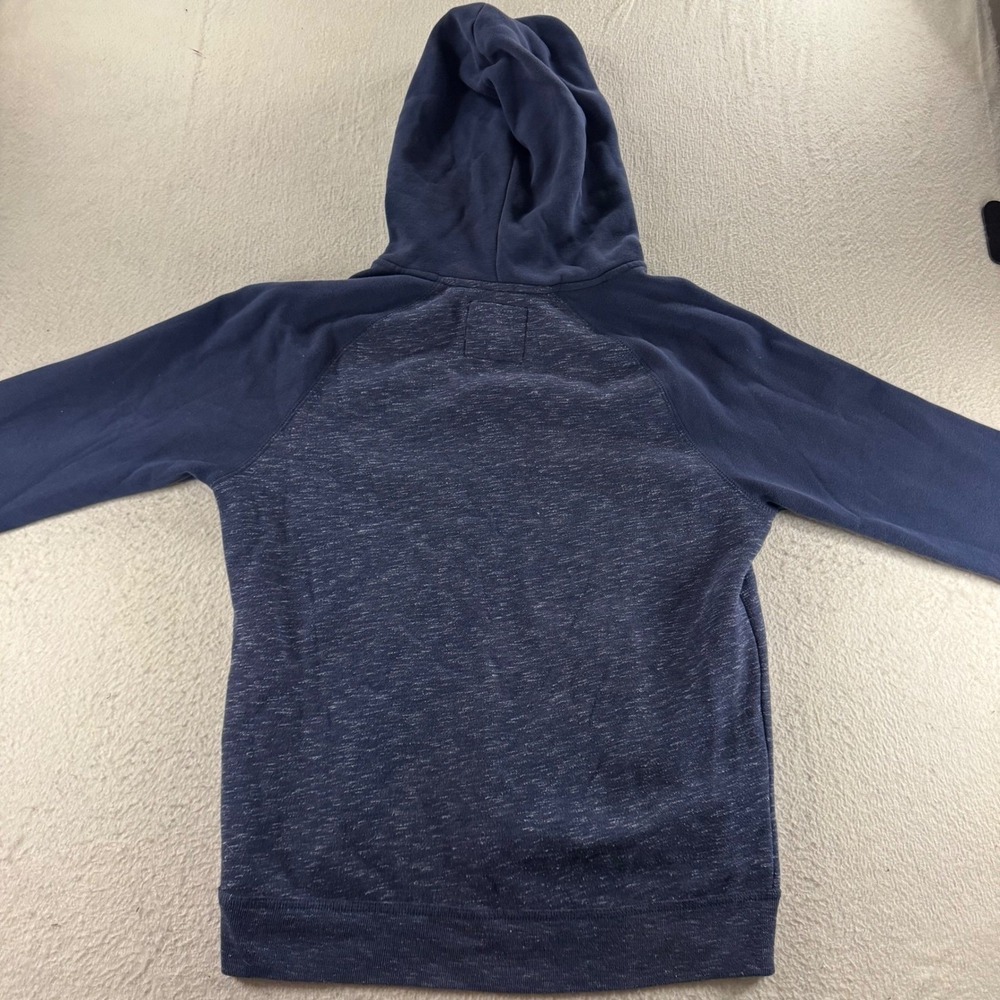 Hollister Hoodie Mens Medium Navy Blue Raglan Graphic California Logo Sweat Y2K - Picture 2 of 9